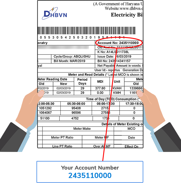 dhbvn bill receipt a4 old type