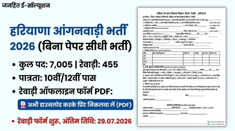 Haryana Anganwadi Offline Form 2026 PDF Download
